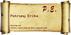 Petruny Erika névjegykártya